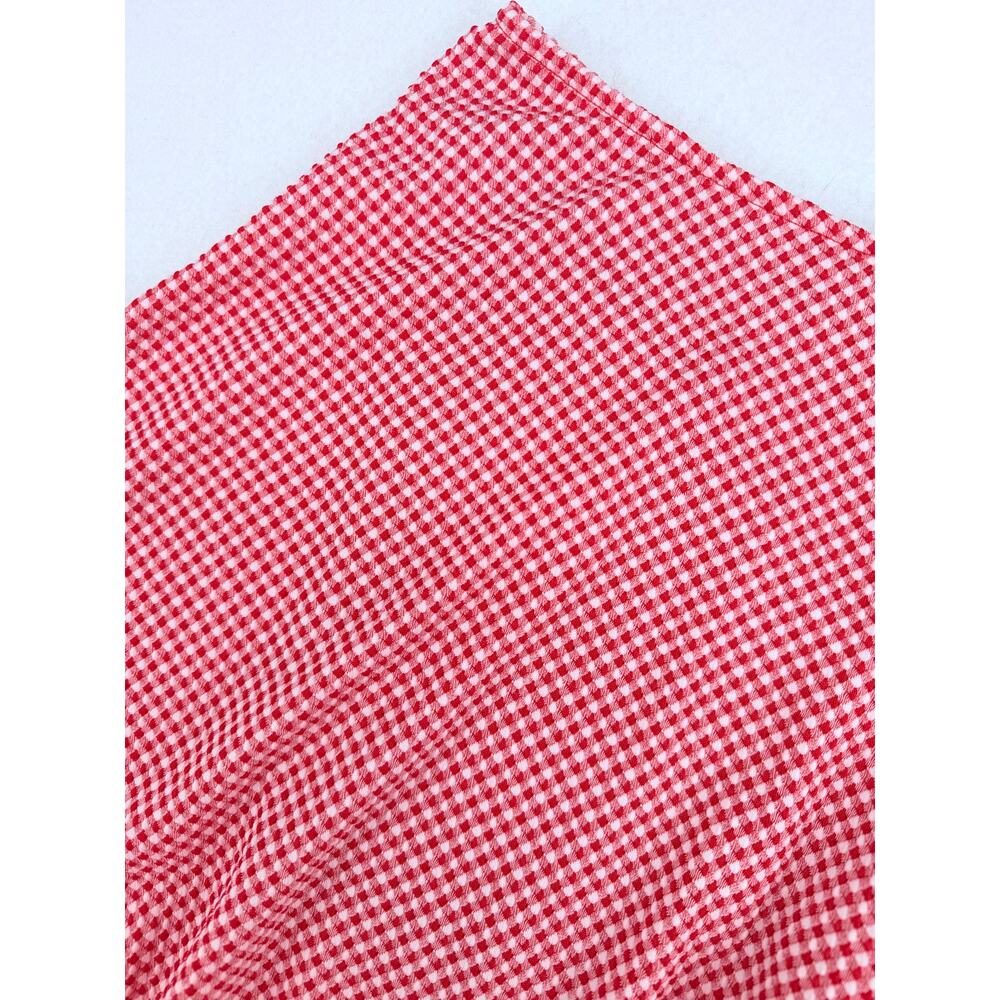 Wild Fable Red & White Plaid Seersucker Mini Skirt Shorts Summer Beach L NWT